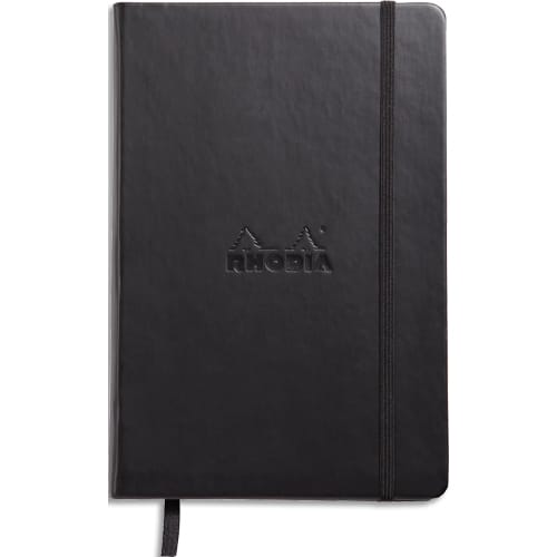 RHODIA Carnet Rhodiarama Webnotebook A5 192 pages lignées. Couverture rembordée et élastique Noir photo du produit Principale L