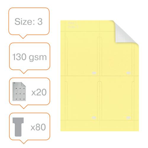 NOBO Pack de 80 fiches T imprimables Indice 3 - Jaune - 2403004 photo du produit Secondaire 1 L