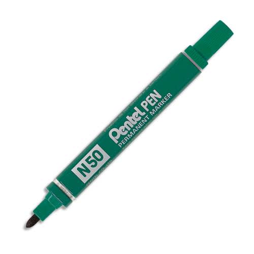 PENTEL Marqueur permanent pointe ogive corps métal encre Verte indélébile N50 photo du produit Principale L