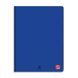 PLEIN CIEL Cahier piqûre 24x32cm 48 pages grands carreaux Seyès 90g. Couverture polypro Bleu photo du produit