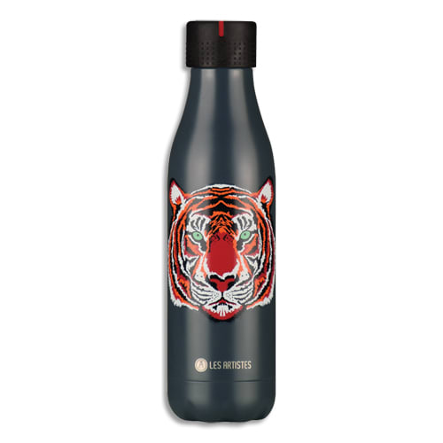 LES ARTISTES PARIS Bouteille isotherme 500ml acier inox conserve frais/24H-Chaud/10h. Design Tigre photo du produit Principale L