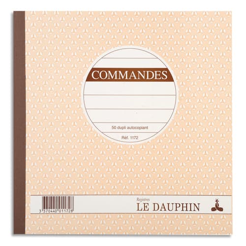 LE DAUPHIN Carnet commande 21x21cm autocopiant texté 50 feuillets numérotés dupli photo du produit Principale L