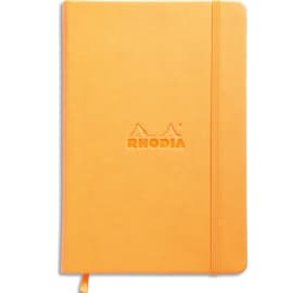 RHODIA Carnet Rhodiarama Webnotebook A5 192 pages lignées. Couverture rembordée et élastique Orange photo du produit