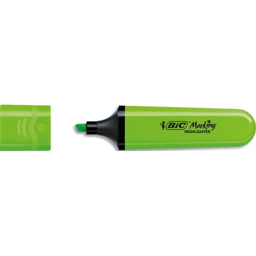 BIC Surligneur Jumbo Pointe biseautée. Séchage rapide. Coloris Vert Fluo photo du produit Principale L