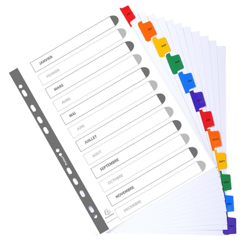 Intercalaires Blanc A5 pour planner 6 trous