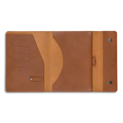 QUO VADIS Organiseur Rangers en cuir de buffle. Pour tablette 16,95x24cm ou carnet 15x21cm.Coloris havane photo du produit Principale L