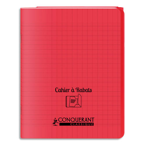 OXFORD C9 Cahier 24x32, 96 pages, 90g, Seyès, couverture polypro Rouge avec  rabat ≡ CALIPAGE