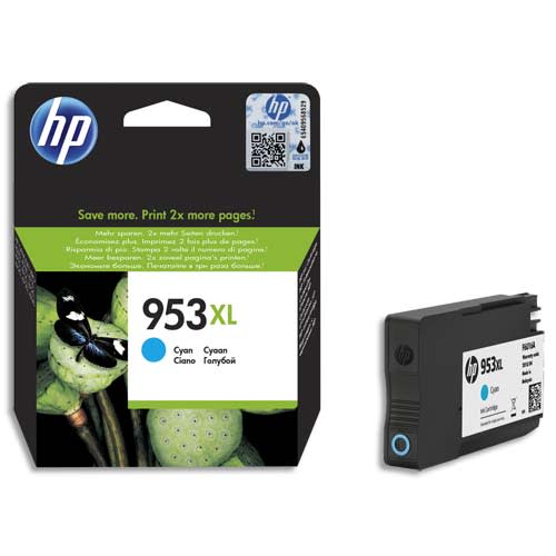 HP 953XL Cartouche d'Encre Cyan grande capacité Authentique (F6U16AE) photo du produit