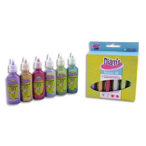 OZ INTERNATIONAL Set de 6 flacons 20ml Diams 3D Mini Total Star - couleurs pailletées assorties photo du produit Principale L