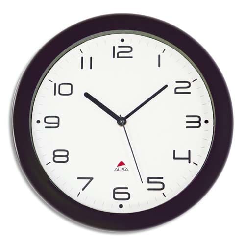 ALBA Horloge murale Hornew silencieuse Noire, pile AA non fournie - Diamètre 30 cm photo du produit Principale L