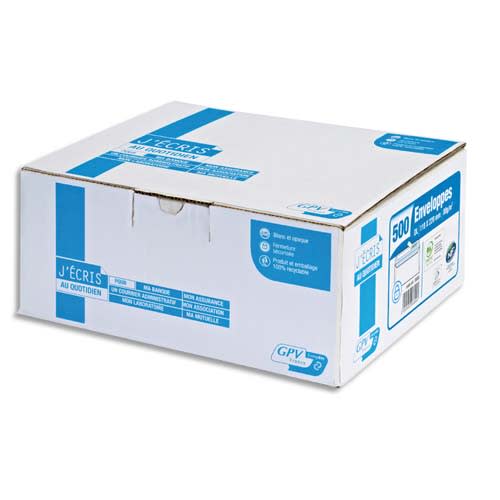 GPV Boîte de 500 enveloppes C5 162x229mm Blanches auto-adhésives fenêtre 45x100 NF & PEFC 90g photo du produit Principale L