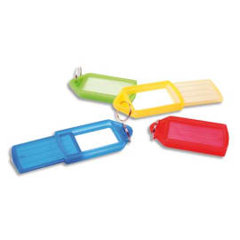 PAVO Sachet de 5 porte-cl&eacute;s avec anneaux - Longueur 5,7 cm, largeur 3 cm coloris assortis photo du produit