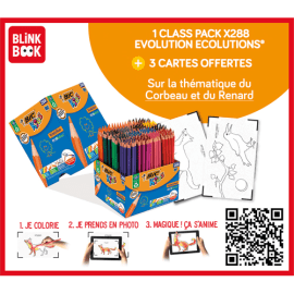 BIC KIDS Evolution ECOlutions Crayons de Couleur en Résine Sans Bois, Classpack de 288 + Cartes Animées photo du produit