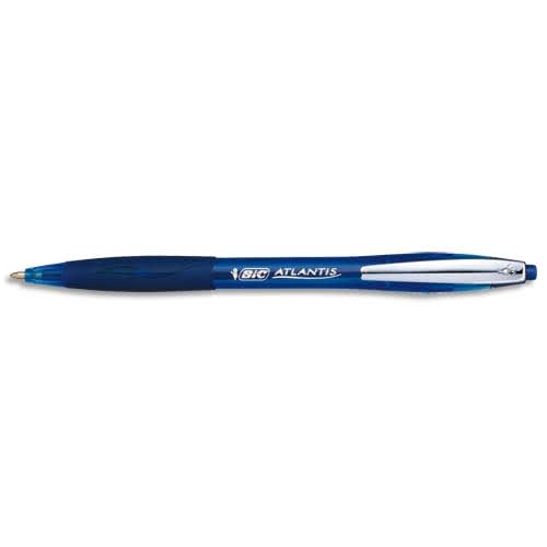 BIC Ecriture Atlantis Soft Stylos-Bille Rétractables Pointe Moyenne (1,0  mm) - Encre Bleue