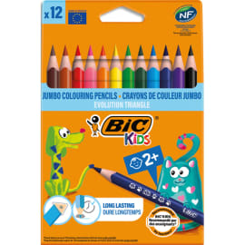 BIC KIDS Evolution Triangle ECOlutions Crayons de couleur Triangulaires - Assortis, Etui Carton de 12 photo du produit