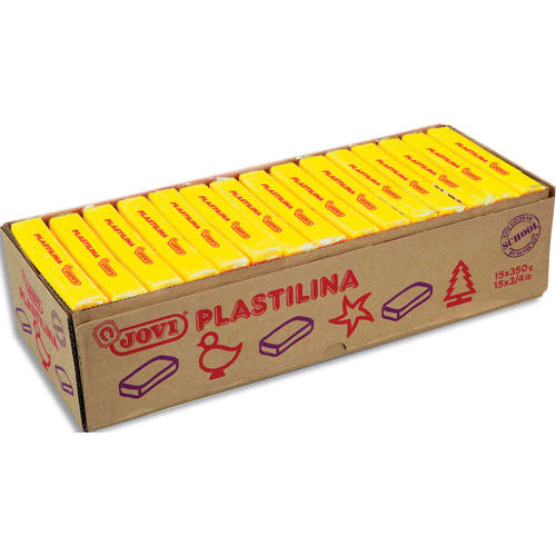 JOVI Plastilina, boîte de 15 x 350 grammes de pâte à modeler végétale couleur jaune foncé photo du produit Principale L