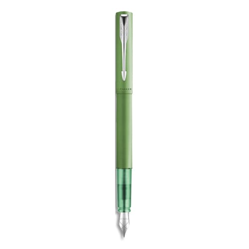 PARKER Plume PARKER Vector XL vert, corps acier inoxydable satiné brillant. Pointe moyenne. Encre bleue photo du produit Principale L