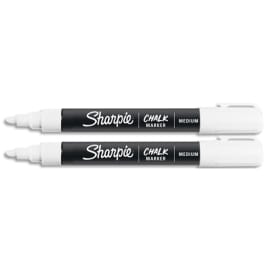 SHARPIE Blister de 2 marqueurs SHARPIE Chalk White, pointe ogive moyenne. Coloris blanc photo du produit