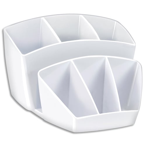 CEP Multipot PROTECT 6 cmpts + 2 espace. Propriétés antibactériennes. Dim(lxhxp): 14,3x9,3x15,8 cm. Blanc photo du produit Principale L