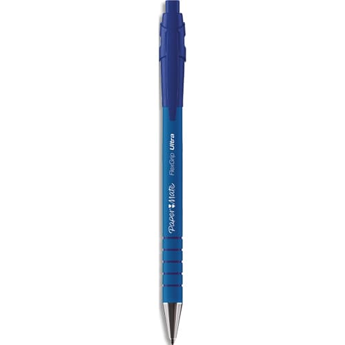 PAPERMATE Stylo bille Flexgrip pointe moyenne rétractable encre Bleue corps caoutchouc photo du produit Principale L