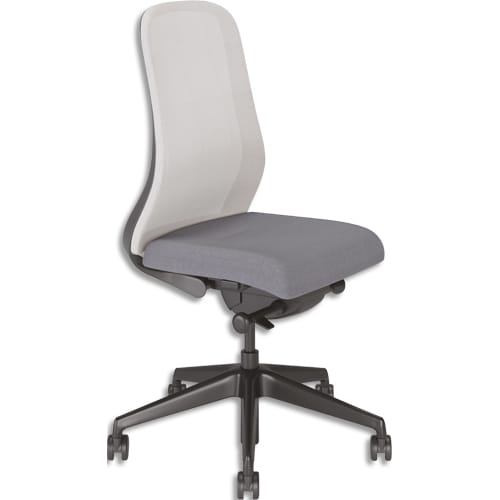 Fauteuil Souly synchrone ergonomique et design avec assise grise et dossier résille grise photo du produit Principale L