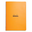 RHODIA Cahier piqûre 96 pages 5x5 format 21x29,7cm. Coloris orange photo du produit