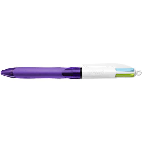 BIC Stylo bille 4 couleurs rétractables avec grip Fashion. Pointe Moyenne. Corps Mauve. Encres Fantaisie photo du produit Secondaire 1 L