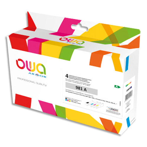 OWA Pack 4 cartouches compatibles Jet d'encre Noir,Cyan,Magenta,Jaune HP 981A /J3M71/68/69/70A K10483OW. photo du produit Principale L