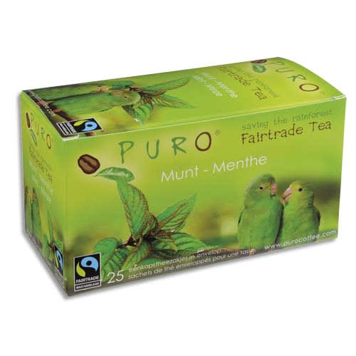 PURO Boîte de 25 sachets de thé Menthe enveloppés Fairtrade Tea photo du produit Principale L