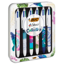 BIC 4 Couleurs Shine Stylos-Bille Rétractables Pointe Moyenne (1,0 mm) -  Corps Assortis Métallisés, Boîte de 12 : : Fournitures de bureau