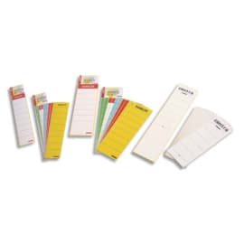 ESSELTE Sachet de 10 étiquettes adhésives pour classeur à levier à dos étroit coloris Blanc photo du produit