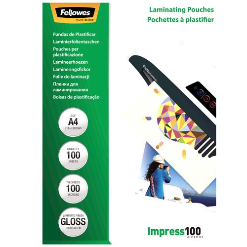 FELLOWES Pack de 100 pochettes A4 100 microns 5351111 photo du produit Secondaire 1 L