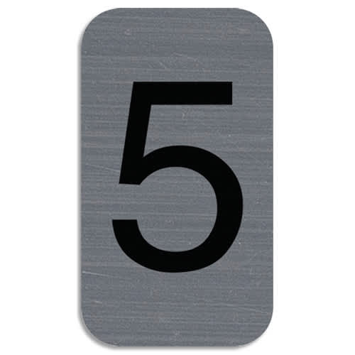 EXACOMPTA Plaque adhésive imitation Aluminium Chiffre 5 2,5x4,4 cm 67185E photo du produit Principale L