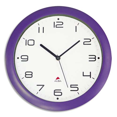 ALBA Horloge murale Hornew silencieuse Prune, pile AA non fournie - Diamètre 30 cm photo du produit Principale L