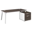 GAUTIER OFFICE Bureau pieds métal + bloc 2 tiroirs réversible Xenon Chêne Royal - Dim L190 x H75 x P90 cm photo du produit