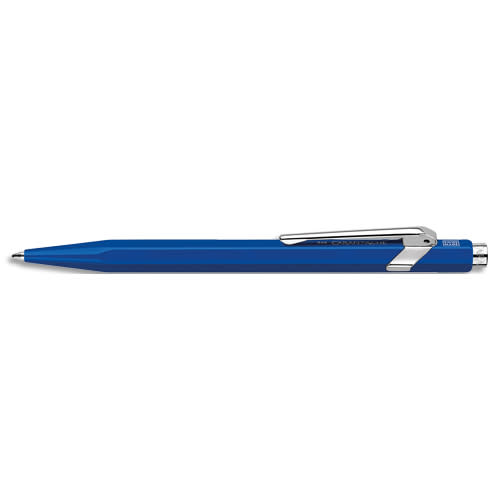 CARAN D'ACHE Stylo bille 849 CLASSIC rétractable en aluminium. Corps hexagonal bleu, encre bleue photo du produit Principale L