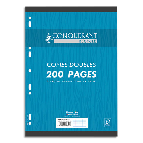 Feuilles doubles Grand Format 200 Pages Conquerant