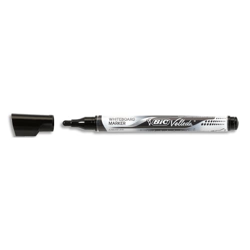 BIC Velleda Feutres pour Tableau Blanc Effaçables à Sec Pointe Conique  Large - Noir