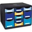 EXACOMPTA Module Store-box Bee Blue 11 tiroirs en PS. Dim (l x h x p): 35,5 x 27,1 x 27 cm. Coloris Ass photo du produit