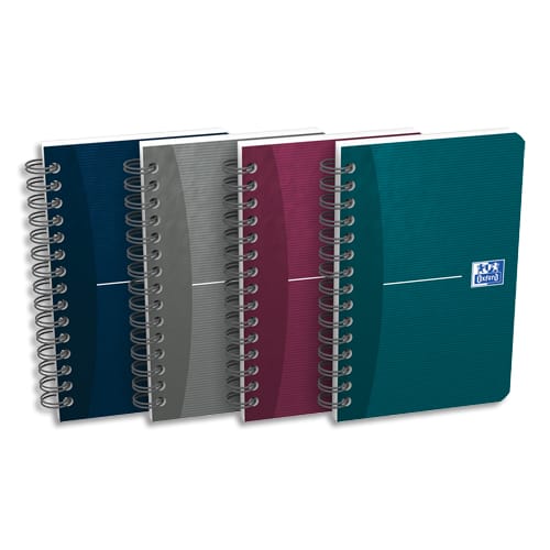 OXFORD Carnet spiralé Essentials 9x14, 100 pages 5x5. Couverture carte  souple assortie