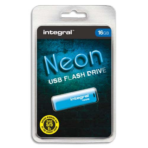 INTEGRAL Clé USB 2.0 NEON 16GB BleuE INFD16GBNEONB photo du produit Principale L