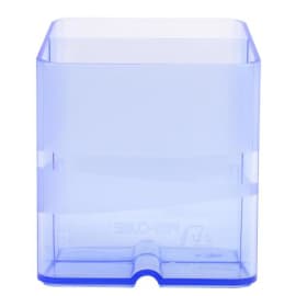 EXACOMPTA Pot &agrave; crayons Linicolor 2 cpts, passe-c&acirc;ble sous le pot. Dim (lxhxp): 7,4x9,3x7,4 cm Bleu glac&eacute; photo du produit