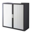 EASYOFFICE Armoire démontable corps en PS teinté Noir Blanc - Dimensions L110xH104xP41,5 cm photo du produit