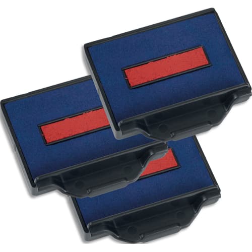 TRODAT Blister 3 recharges 6/50 pour appareils 5030/5431/5435/5546... Bicolore Bleu et Rouge photo du produit Principale L