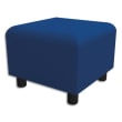 Pouf carré Izar Bleu roi Trevira en tissu polyester, structure métallique photo du produit