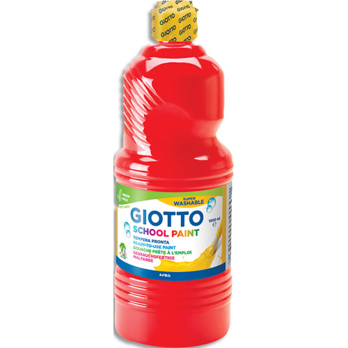 GIOTTO Flacon d'1 litre de gouache liquide de couleur rouge ultra lavable photo du produit Principale L