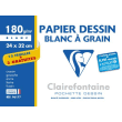 CLAIREFONTAINE Pochette de 12 feuilles + 3 gratuites dessin à grain 180g 24x32cm photo du produit