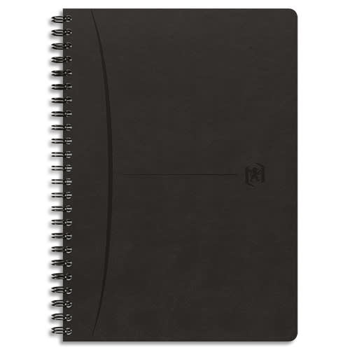 OXFORD carnet de dessins - A4 - Couverture rigide - 50 fls - 100g - double  spiralé - Noir