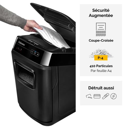 FELLOWES Destructeur automatisé AutoMax 200C, détruit 200 feuilles, corbeille 32 L, sécurité P-4 4653601 photo du produit Secondaire 3 L