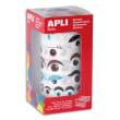 APLI Rouleau de 1380 gommettes yeux adhésifs colorIs assortis photo du produit